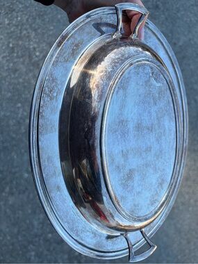 Polished Silver Serving Platter with Lid